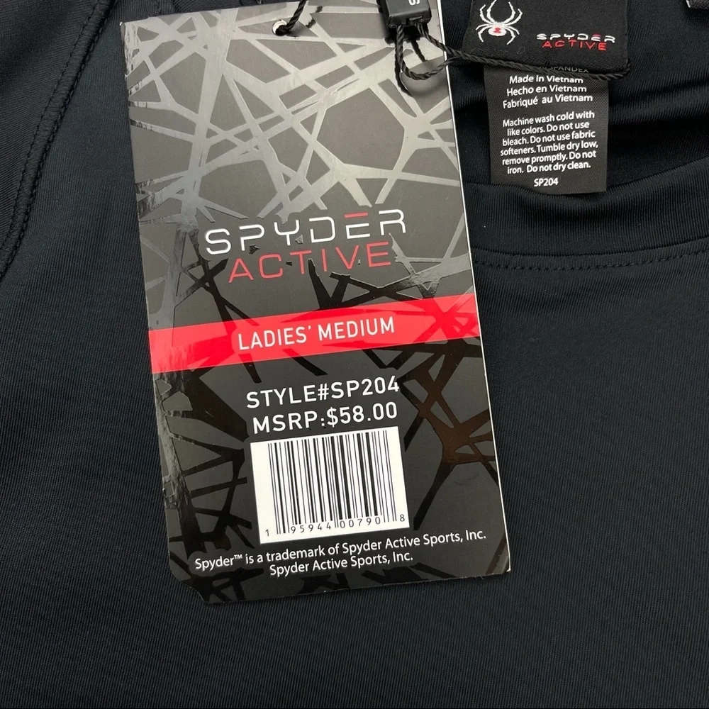 NWT Spyder Active Women’s black  active short sleeve tee shirt size M - Picture 6 of 11